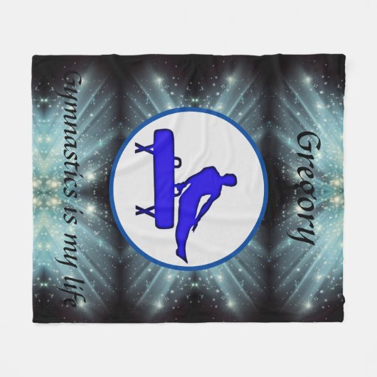 Gymnastiek is mijn leven - Mannen Gymnastiek Fleece Deken (Voorkant (Horizontaal))