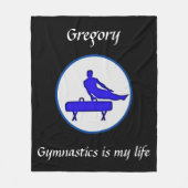 Gymnastiek is mijn leven - Mannen Gymnastiek Fleece Deken (Voorkant)