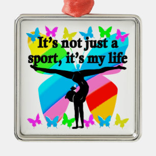 GYMNASTIEK IS MIJN LEVEN REGENBOOG ONTWERP METALEN ORNAMENT