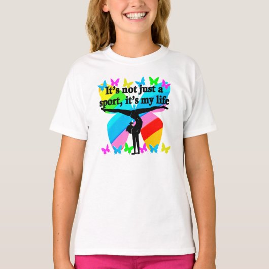 GYMNASTIEK IS MIJN LEVEN REGENBOOG ONTWERP T-SHIRT (Voorkant)