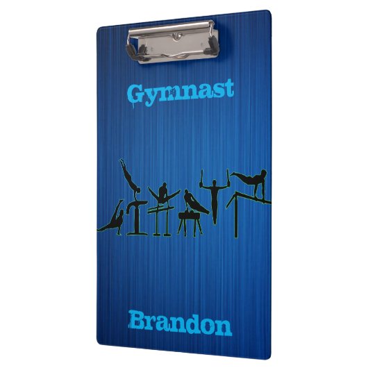 Gymnastiek jongens blauw gepersonaliseerd klembord (Links)
