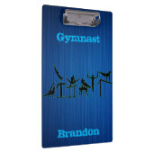 Gymnastiek jongens blauw gepersonaliseerd klembord (Rechts)