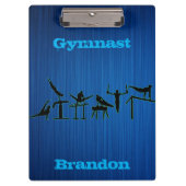 Gymnastiek jongens blauw gepersonaliseerd klembord (Voorkant)