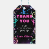 Gymnastiek Jump Spelen Verjaardag Dank u Cadeaulabel (Achterkant)