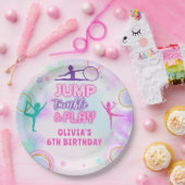 Gymnastiek Jump Tumble & Play Verjaardagsfeest Papieren Bordje (Feest)