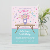 Gymnastiek Jump Verjaardagsfeest Kaart (Staand voorkant)