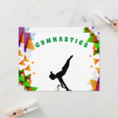 Gymnastiek Kaart voor meisjes die van Gymnastiek h (Voorkant / Achterkant in situ)