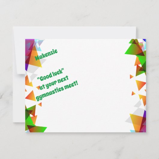 Gymnastiek Kaart voor meisjes die van Gymnastiek h (Achterkant)