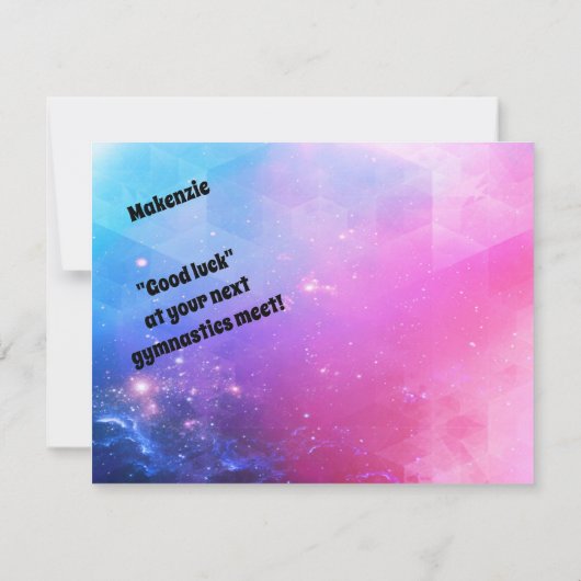 Gymnastiek Kaart voor meisjes die van Gymnastiek h (Achterkant)