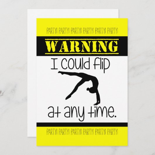 Gymnastiek kan ik altijd uitnodigen kaart (Voorkant / Achterkant)