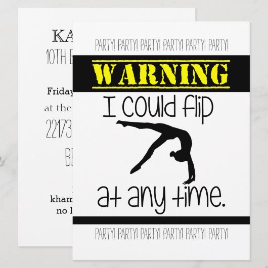 Gymnastiek kan ik op elke uitnodiging omdraaien (Voorkant / Achterkant)