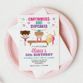 Gymnastiek Kartwheels en Cupcakes Birthday Kaart