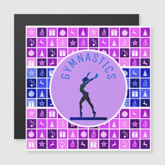 Gymnastiek Kerst thema Magnetische Kaart (Voorkant / Achterkant)