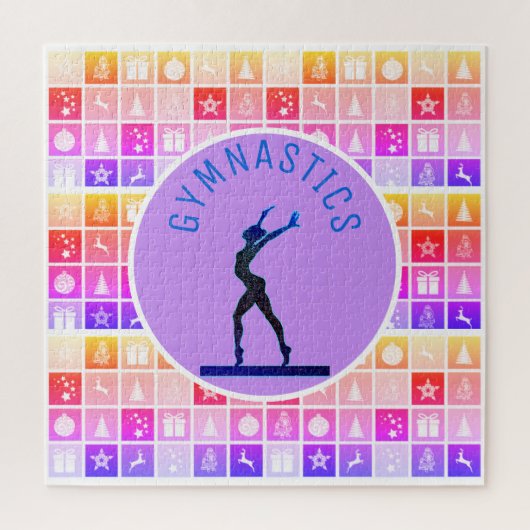 Gymnastiek Kerst Thema Regenboog Puzzel (Verticaal)