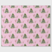 Gymnastiek Kerst Wrapping Papier Roze Vakantie (Vlak)