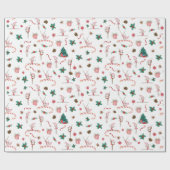 Gymnastiek Kerst Wrapping Papier Roze Vakantie (Vlak)