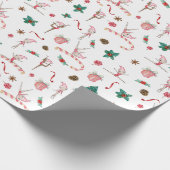 Gymnastiek Kerst Wrapping Papier Roze Vakantie (Hoek)