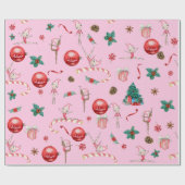 Gymnastiek Kerst Wrapping Papier Voeg Jouw namen t (Vlak)