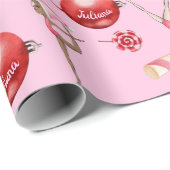 Gymnastiek Kerst Wrapping Papier Voeg Jouw namen t (Rol Hoek)