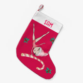 Gymnastiek Kerstkousen | Gymnast Meisje Roze Kleine Kerstsok (Voorkant (Hangend))