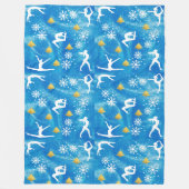 Gymnastiek Kerstmis Blauw Sparkle Wit Patroon Fleece Deken (Voorkant)