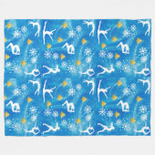 Gymnastiek Kerstmis Blauw Sparkle Wit Patroon Fleece Deken (Voorkant (Horizontaal))