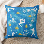 Gymnastiek Kerstmis Blauw Sparkle Wit Patroon Kussen (Deken)