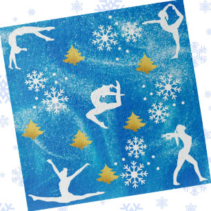 Gymnastiek Kerstmis Blauw Sparkle Wit Patroon Legpuzzel