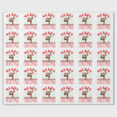 Gymnastiek kerstmis Elf op Beam Cadeaupapier (Vlak)