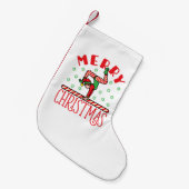 Gymnastiek kerstmis Elf op Beam Kleine Kerstsok (Voorkant (Hangend))