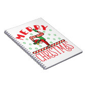 Gymnastiek kerstmis Elf op Beam Notitieboek (Rechterzijde)
