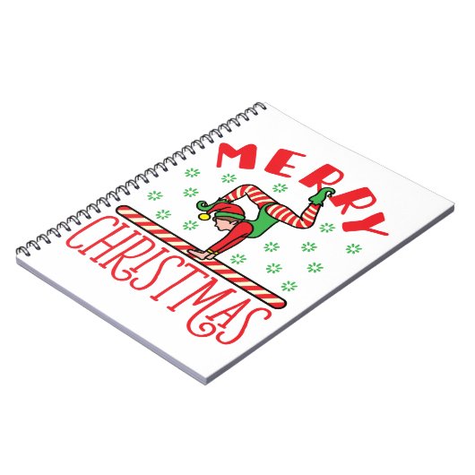 Gymnastiek kerstmis Elf op Beam Notitieboek (Linkerzijde)