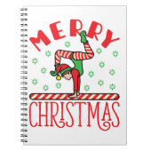 Gymnastiek kerstmis Elf op Beam Notitieboek (Voorkant)