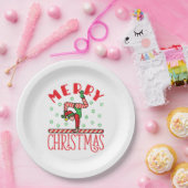 Gymnastiek kerstmis Elf op Beam Papieren Bordje (Feest)