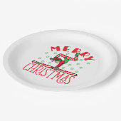 Gymnastiek kerstmis Elf op Beam Papieren Bordje (Gekanteld)