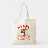 Gymnastiek kerstmis Elf op Beam Tote Bag (Achterkant)