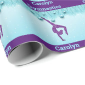 Gymnastiek Kerstmis Paars Aqua Personeelsformatie Cadeaupapier (Rol Hoek)