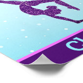 Gymnastiek Kerstmis Paars Aqua Personeelsformatie Poster (Hoek)