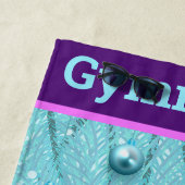 Gymnastiek Kerstmis Paars Aqua Personeelsformatie Strandlaken (In situ)