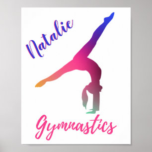 Gymnastiek Kickover Roze Paarse Gepersonaliseerd Poster