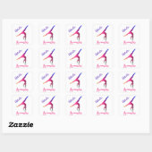 Gymnastiek Kickover Roze Paarse Gepersonaliseerd Vierkante Sticker (Vel)