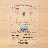 Gymnastiek Kinder Meisje Verjaardagsfeest Thema Cl Acryl Uitnodigingen (Voorkant)