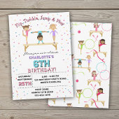 Gymnastiek Kinder meisje verjaardagsfeestje thema Kaart