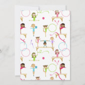 Gymnastiek Kinder meisje verjaardagsfeestje thema Kaart (Achterkant)