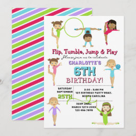 Gymnastiek Kinder meisje verjaardagsfeestje thema Kaart