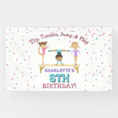 Gymnastiek Kinder meisje verjaardagsfeestje thema Spandoek (Horizontaal)