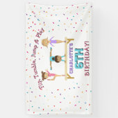 Gymnastiek Kinder meisje verjaardagsfeestje thema Spandoek (Verticaal)