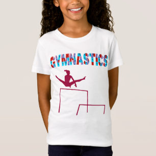 Gymnastiek Kleurenblok Font T-shirt