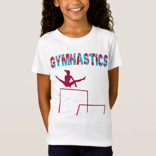 Gymnastiek Kleurenblok Font T-shirt (Voorkant)