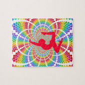 Gymnastiek kleurige puzzel voor meisjes. legpuzzel (Horizontaal)